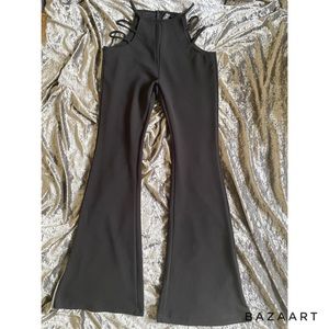 Cut Out Wide Leg Flare Pants